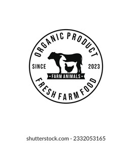Farm animals logo design vector. Livestock logo vector