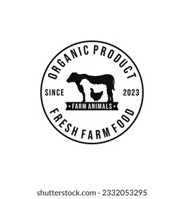 Farm animals logo design vector. Livestock logo vector