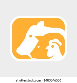 Farm animals logo. Icon design. Template elements