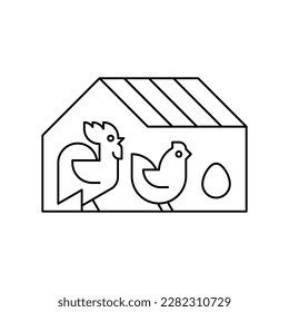Farm animals logo Rooster and chicken. Icon design. Template elements
