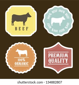 farm animals over brown background. vector illustration