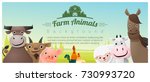 Farm animals and Rural landscape background , vector , illustration