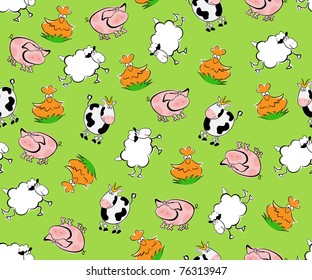 The farm animals seamless