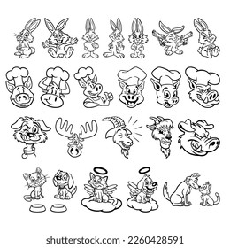 Farm animals seamless pattern | diffenernt animals collection