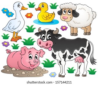 Farm animals set 1 - eps10 vector illustration.