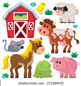 Farm animals set - eps10 vector illustration.