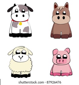 Farm Animals Set Vector