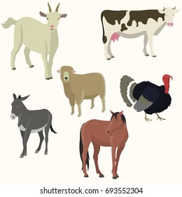 farm animals set. Vector illustration