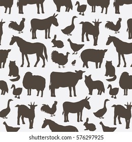 farm animals silhouette pattern