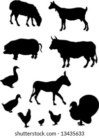 farm animals silhouettes