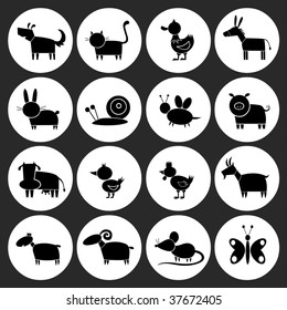 Farm Animals Silhouettes Stock Vector (Royalty Free) 37672405 ...