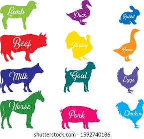 farm animals in vector and color