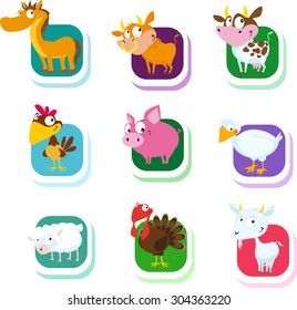 farm animals - vector icon