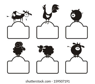 Farm animals. Vector illustration. 