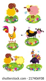 Farm animals. Vector illustration. 