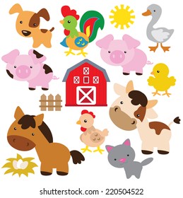 Farm animals vector illustration