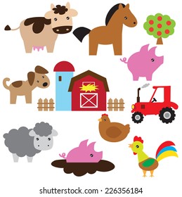 Farm animals vector illustration