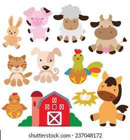 Farm animals vector illustration