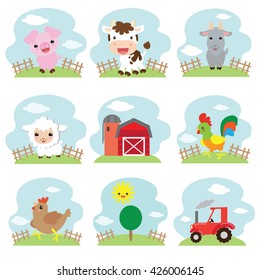 Farm animals  vector illustration