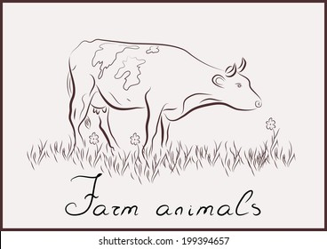 farm animals vector on the white background