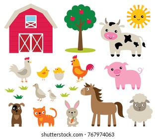 Farm Animals Vector Set