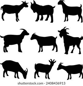 Ilustración del conjunto de vectores de animales de granja	