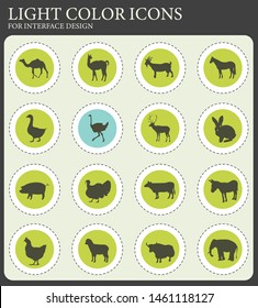 farm animals web icons for user interface design