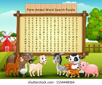 Farm Animals Word Search Puzzle