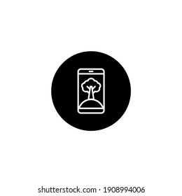 Farm app icon in round black style. Ecology and natural resources icon. Vector
