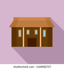 Farm asia house icon. Flat illustration of farm asia house vector icon for web design