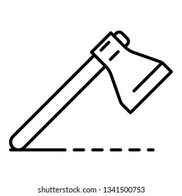 Farm axe icon. Outline farm axe vector icon for web design isolated on white background
