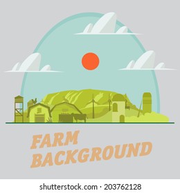 farm background - vector illustration