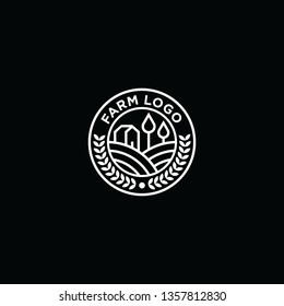 Vector de plantilla de logotipo de distintivo de granja