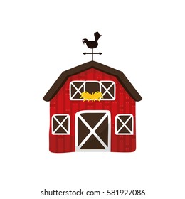 Farm barn building icon vector illustration graphic design
