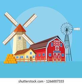 Farm barn cartoon