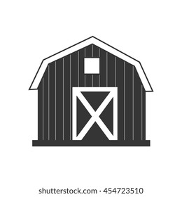 farm barn house , isolated flat icon vector illustration