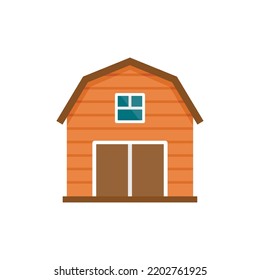 Farm Barn Icon. Flat Illustration Of Farm Barn Vector Icon Isolated On White Background