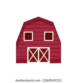 Farm barn icon flat vector. Eco farming. Garden village isolated