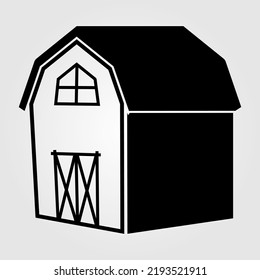 Farm Barn Icon Isolated On White Background. Vector Illustration