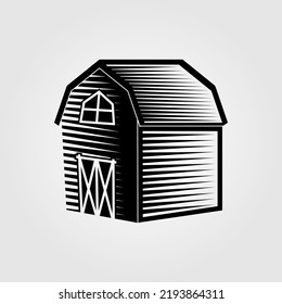 Farm Barn Icon Isolated On White Background. Vector Illustration