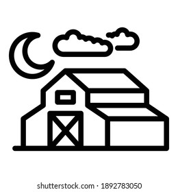 Farm barn icon. Outline farm barn vector icon for web design isolated on white background