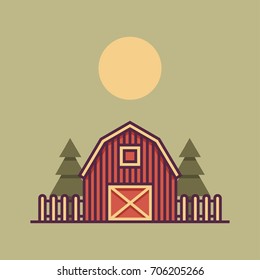 Farm barn icon vector illustration