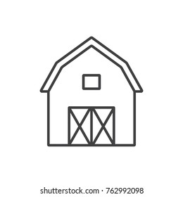 Farm Barn Line Icon.