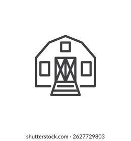 Farm barn line icon. linear style sign for mobile concept and web design. Agricultural barn outline vector icon. Symbol, logo illustration. Vector graphics