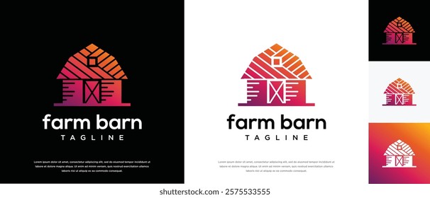 Farm barn logo design. Farm barn logo template. Farming and ranch logo symbol icon