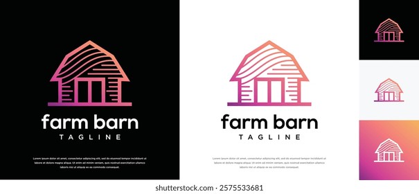 Farm barn logo design. Farm barn logo template. Farming and ranch logo symbol icon