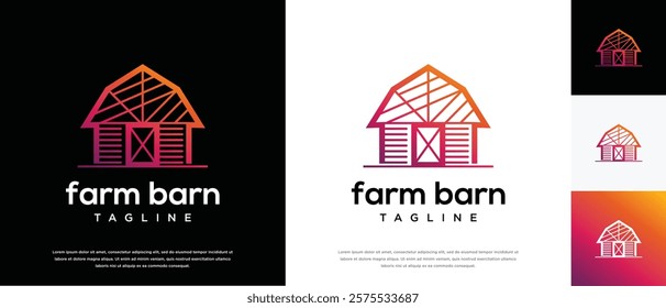 Farm barn logo design. Farm barn logo template. Farming and ranch logo symbol icon