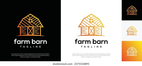 Farm barn logo design. Farm barn logo template. Farming and ranch logo symbol icon