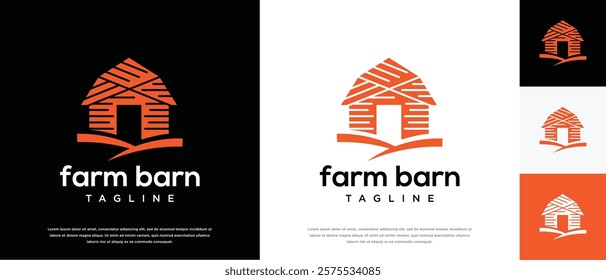 Farm barn logo design. Farm barn logo template. Farming and ranch logo symbol icon