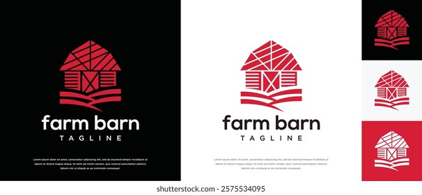 Farm barn logo design. Farm barn logo template. Farming and ranch logo symbol icon